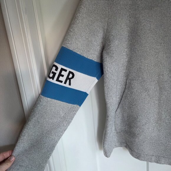 Grey Wool Blend Logo Turtleneck Oversized Sweater size small - Picture 3 of 5